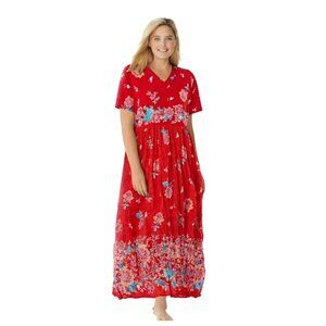 NWT Only Necessities Women's Plus Size Floral Cotton Summer Dress Size 1X 22/24
